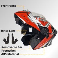 Casques de moto ABS les plus populaires, à visière rabattable, double visière, logo personnalisé, utilisation toutes saisons, garantie 1 an