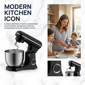 Robot pâtissier ménager 120V 5QT, batteur mélangeur planétaire électrique pour gâteaux, pains et pâtes, appareil de cuisine domestique - Product Image 4