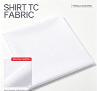 Tissu de chemise en polyester et coton TC tissé, tissu pour uniforme, support OEM ODM, couleur personnalisée pour chemises d'affaires et doublures de vêtements