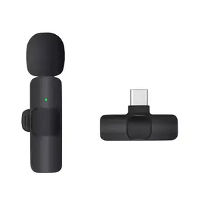 Clip in plug and play microphone de synchronisation automatique mobile 2-en-1 microphone de collier sans fil à réduction de bruit