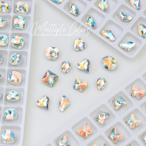 Bijoux en diamant pour ongles K9 Diamant à fond pointu en forme de <span class=keywords><strong>blanc</strong></span> étincelant Ultra-Glittery Twisted Heart Ovale Nail Crystal Rhinestones - Product Image 2