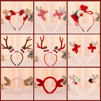 Serre-tête de Noël à motif de dessin animé et pince à cheveux en forme de bois de cerf avec décoration lumineuse – Cadeau de costume de fête