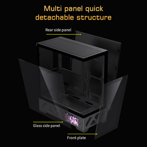 Gabinete para <span class=keywords><strong>PC</strong></span> LOVINGCOOL con Pantalla Extra <span class=keywords><strong>Grande</strong></span>, Diseño Cúbico con Vista al Mar, <span class=keywords><strong>Torre</strong></span> ATX para Juegos, Refrigeración Líquida de 360 mm y Ventiladores - Product Image 5