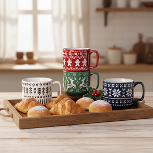 Factory Direct China Christmas Themed Exquisite Vintage Style Porcelain Tea Coffee <b>Ceramic</b> <b>Mug</b> - Product Image 2