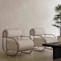 Fauteuil en acier minimaliste moderne du milieu du siècle, style Bauhaus nordique, avec mousse élastique haute densité, pour chambres d'hôtes et chambres à coucher, mobilier de maison simple