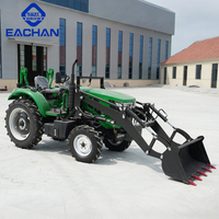 Livraison gratuite 80 HP tracteur à roues jardin verger hydraulique terre cultivée tracteur multifonctionnel tracteur à roues avec godet