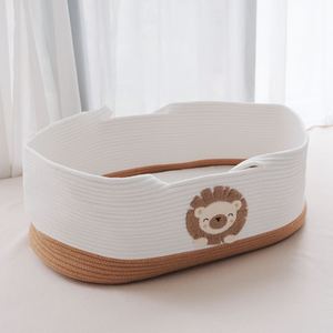 Cesta de mano de seguridad CPC para recién nacidos, cuerda de algodón tejida, portátil, para dormir al aire libre, cuna infantil, almacenamiento de ropa de bebé - Product Image 4