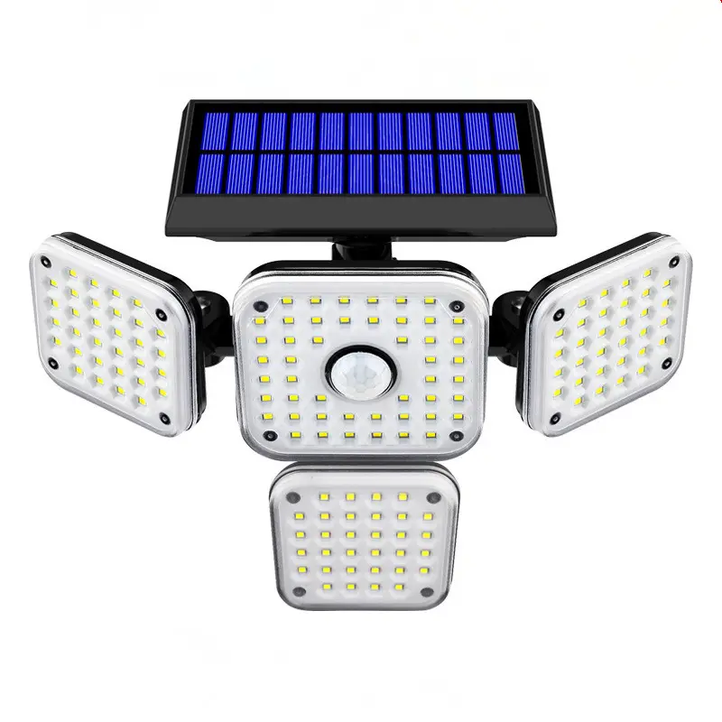 Motion Sensor Outdoor Floodlight 144 LED Dual Security Detector Solar Spot Light