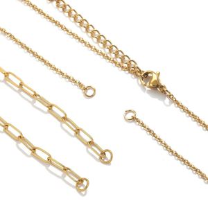 Pvd Vacuum Necklace 2 Tier <b>Chain</b> Cross Border Multi Fast Worldwide Shipping Two Tone Plating Technical Color Retention Time - Product Image 3