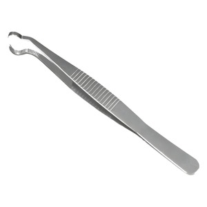 Pinzas cilíndricas multifuncionales con cabeza curvada de acero inoxidable y mango antideslizante; pinzas dentadas antideslizantes para crisoles. - Product Image 2