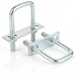 Écrou en U personnalisé avec plaques plates, fixation robuste en acier inoxydable et acier au carbone, écrou, rondelle et joint galvanisés et zingués - Product Image 2