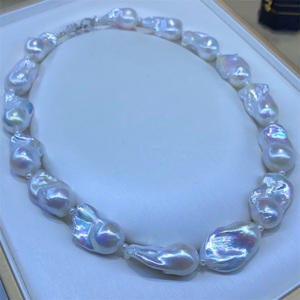 Collane da Donna in <span class=keywords><strong>Argento</strong></span> Sterling 925 Personalizzate, Perle Barocche d'Acqua Dolce di Alta Qualità 15-16mm, per Matrimoni e Fidanzamenti - Product Image 1