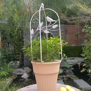 Avrupa tarzı demir sanatı kuş kafesi şeklinde çiçeklik, avlu balkon dekorasyonu için. - Product Image 1