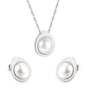 Conjunto de Joyería de Perlas de Estilo Europeo Americano, Forma de Lágrima, Perlas de Imitación, Tono Dorado, Conjunto de Moda para Fiesta - Product Image 5
