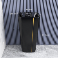 Ensemble WC moderne en céramique avec cuvette et cuvette de lavage monobloc, finition Or Noir, suite d'articles sanitaires