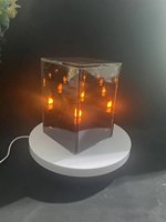 Bougie LED avec miroir infini en verre - Effet de flamme vacillante sans flamme, lumière décorative en forme de tunnel