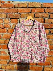 Ensemble de pyjama en coton imprimé à la main pour femmes, vêtements de nuit doux et confortables, légers et respirants, pour le quotidien et les moments de détente - Product Image 2