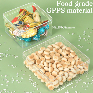 YUZMEI Contenant Rond en Plastique pour Desserts et Bonbons, Boîte Alimentaire Carrée en Acrylique Transparent, Vitrine <span class=keywords><strong>de</strong></span> Collection, Boîte à Bijoux Transparente - Product Image 4
