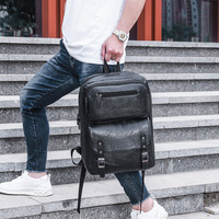Sac à Dos Homme en Cuir Tendance Grande Capacité Imperméable pour Ordinateur, Personnalisable pour Étudiants