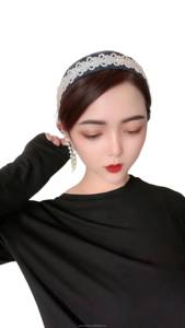 New solid color sequin fabric eco-friendly sports cap, suitable for Muslim headscarves, breathable undercap, women's hat - Product Image 5