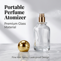 Flacon de parfum rechargeable en verre transparent de 30 ml, 50 ml, 100 ml, flacon vide avec bouchon rond pour le stockage de parfum