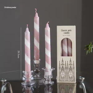 Nordic Style 20CM Spiral Rod Soy Wax Banquet Candle Creative Dining <b>Table</b> Atmosphere Arrangement for Christmas Bedroom - Product Image 5