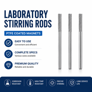 Pilón de laboratorio cromado de 280 mm con cabeza texturizada, varilla de metal para homogeneización de muestras de tejido, uso en laboratorio - Product Image 1