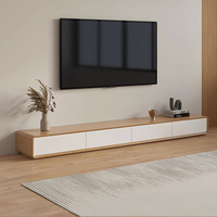 Großer Holz-TV-Ständer mit 4 Türen und Stauraum Modernes Design für Wohnzimmer und Werkstatt
