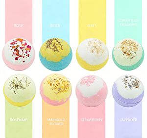 บาธบอมบ์ขนาดใหญ่แบบทำเอง ผสมดอกไม้แห้งธรรมชาติ พร้อมฟิซเซอร์ออร์แกนิกสุดหรู ของขวัญสุดพิเศษสำหรับวันเกิด คริสต์มาส อีสเตอร์ หรือเพื่อการดูแลตัวเอง - Product Image 1