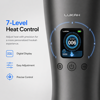 Chicha électrique professionnelle moderne en acier inoxydable avec éclairage LED Lukah |   Chicha portable rechargeable avec écran numérique