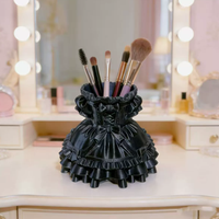 Boîte de rangement de bureau légère en plastique imprimée en 3D, motif robe de princesse Lolita, mignonne, porte-stylo, décoration de maquillage, figurine