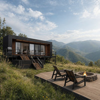 Maison mobile en structure acier modulaire, villa préfabriquée pour complexe hôtelier, maison d'été pour parc de vacances