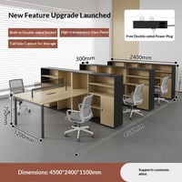 Ensemble de bureau moderne MEKIA en PVC pour 4 personnes, avec armoire, chaise de bureau, bureau informatique, tiroirs ignifuges verrouillables