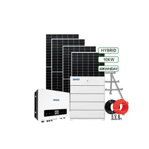 Sendo 380V三相PVソーラーシステム4000W5000W8000W10000W家庭用バッテリー付きハイブリッド太陽光発電エネルギー貯蔵キット