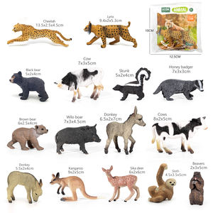 Modellini di Animali Selvatici e da Fattoria con Cartellino Nome: Bradipo, Renna, Asino, Mucca, Orso, Marmotte - Product Image 4