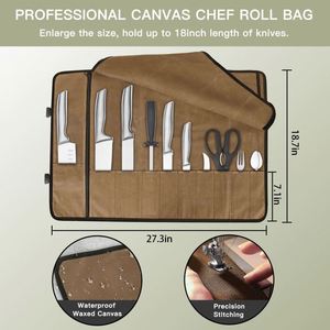 Échantillon Gratuit - Sac de Rangement Professionnel Portable pour Couteaux de Chef, Grande Taille, Durable et Compatible OEM - Product Image 2