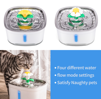 Fontaine à eau pour animaux de compagnie en acier inoxydable de 2,4 L pour chat et chien avec filtre triple action