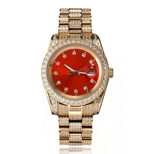 Relojes de Lujo con Cristales de Imitación de Diamantes, Diseño Hip Hop, con Cuarzo y Oro - Product Image 2