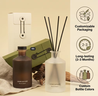 Diffuseur à bâtonnets en verre 180 ml, parfum longue durée, sans phtalates, écologique, pour maison, chambre et mariage - Vente en gros usine, produit phare