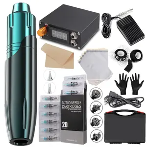 Hot Bán Chuyên Nghiệp Tattoo Pen Máy Xách Tay Điện Tattoo Pen Tùy Chỉnh Thiết Kế Body Tattoo Kits Với Túi