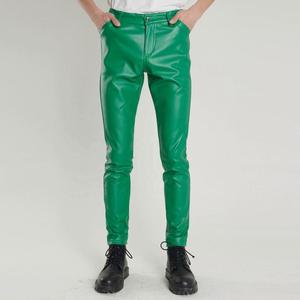 Pantalons en cuir pour hommes, coupe skinny, élastiques, mode, streetwear, moto, grandes tailles, jeans pour hommes - Product Image 5