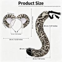 Accessoires de costume de léopard pour Halloween - Oreilles de léopard blanches, tête, costume de danse cosplay avec queue.