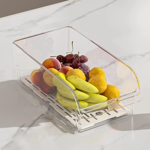 Wholesale Refrigerator Organizer Bins Fridge Organizers and <b>Storage</b> Containers for Fruit <b>Vegetable</b> Food Drinks - Product Image 4