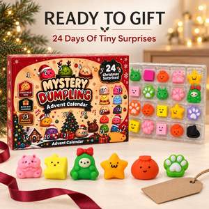 Calendrier de l'Avent de Noël Série Collector : Boîte Mystère de Squishies Dumpling, Ensemble Complet, Mini Souvenir, Fidget, Décoration de Fêtes - Product Image 2