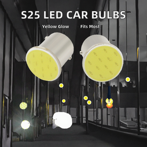 หลอดไฟรถยนต์ LED JR Autogift S25 COB 1156 1157 12Chip BA15S BAY15D P21W สีเหลือง 12V สำหรับไฟเลี้ยว ไฟถอย ไฟจอด - Product Image 2