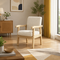 Fauteuil moderne en bois massif sur mesure, structure en noyer, assise en tissu rembourré, chaises pour hôtel et salon, fabricant