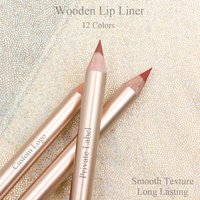 Crayon à lèvres en bois lisse personnalisé pour votre marque, longue tenue, maquillage des lèvres sous marque privée, crayon à lèvres doré avec taille-crayon