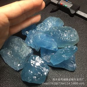 หินอะความารีนธรรมชาติแบบหยาบ รูปทรงอิสระ สำหรับทำจี้และเครื่องประดับ DIY ต่างๆ เช่น สร้อยข้อมือ; มีสไตล์และสวยงาม - Product Image 2