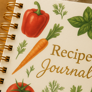 LABON Journal de recettes en spirale A5 Couverture rigide <span class=keywords><strong>Illustration</strong></span> de légumes Cahier de cuisine Livre de recettes personnalisé pour écrire des plans de repas Recettes - Product Image 6