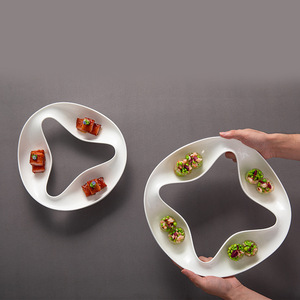 Piatto in ceramica piatti bianchi freddi insalata di frutta e Dessert Spaghetti Sushi purea piatto ristorante che serve vassoi stoviglie da Buffet - Product Image 3